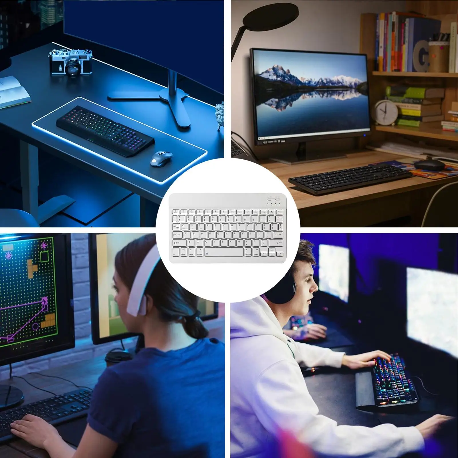 Mini English Blue Tooth Keyboard Portable Lightweight Wireless Keyboard Rechargeable Keyboard For Mobile Phones Laptop Tablet