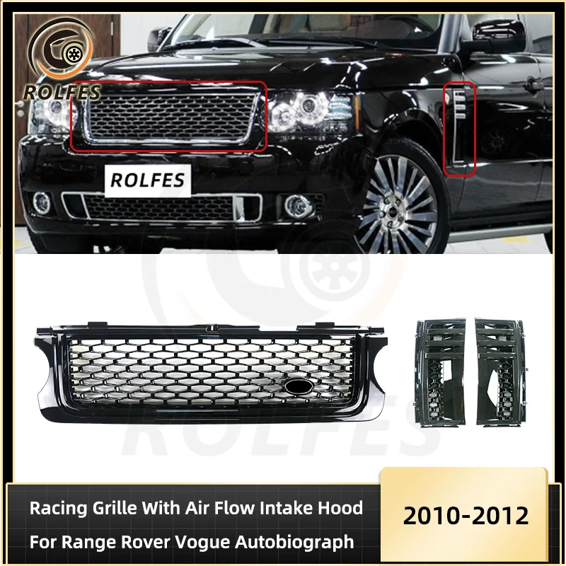 ROLFES Front Bumper Grille Air Flow Intake Hood Vents Cover For Land Rover Range Rover Vogue Autobiography 2010-2012