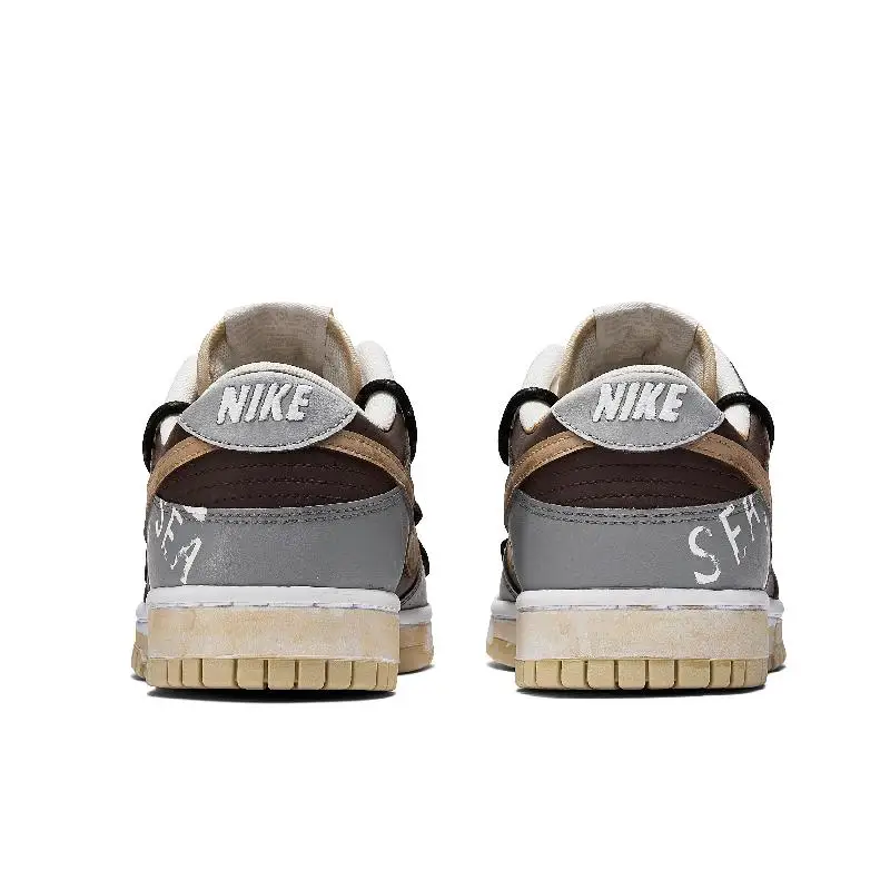 [Custom Lava -BOX]Nike Dunk Da Vinci Custom, Box, Sepatu Skateboard Low Top Tahan Abrasi Lava Pria Hitam, Warna