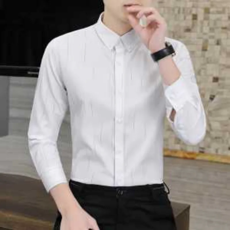 

Men's Shirts Business Casual Iron-free Long-sleeved Fashionable Korean Autumn Winter Plus Velvet Thickening
