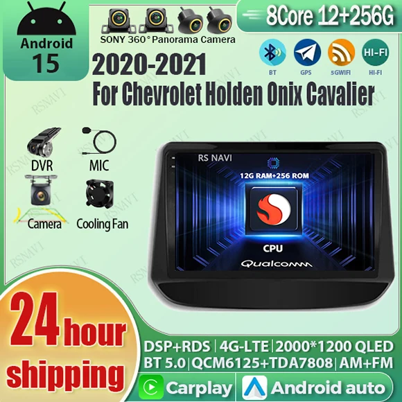 

Android 15 Carplay Auto Qualcomm 2K QLED экран автомобильный радиоплеер для Holden Chevrolet Onix Cavalier 2020 2021 GPS мультимедийный DSP
