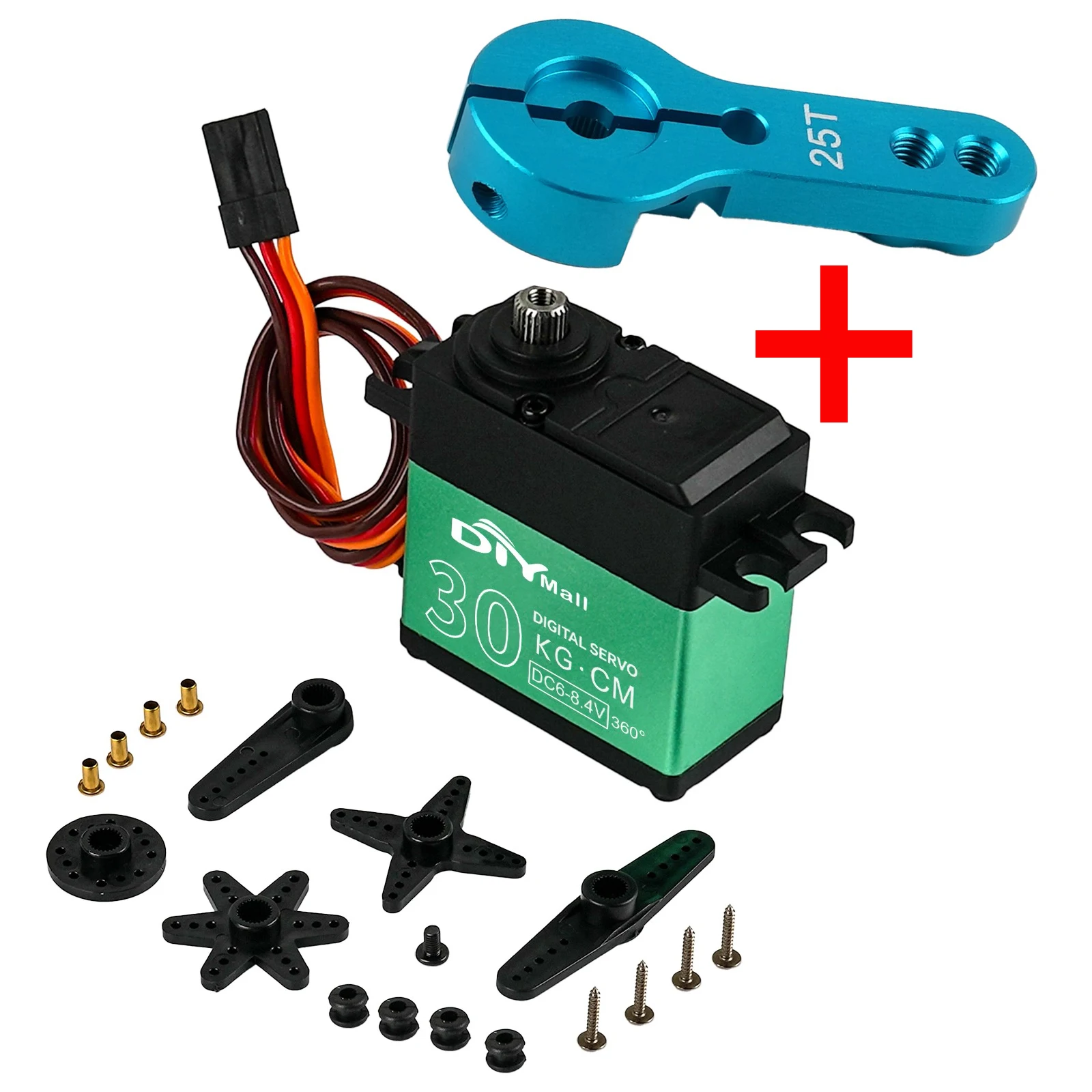 

25T Arm + TD-8830MG Digital Servo Motor Metal Gear 30KG 4.8-8.4V 180/270/360 Degree For 1/8 1/10 RC Car/Crawler/Robot Aircraft
