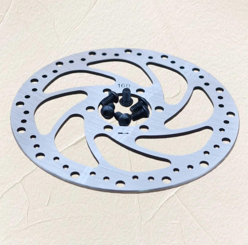 Rotor de frein à disque GUSTAVO pour vélo électrique, épaisseur 2,8 mm, 160/180 mm, super rigidité, installation à 6 boulons, ouverture 44 mm / 48 mm en option 5
