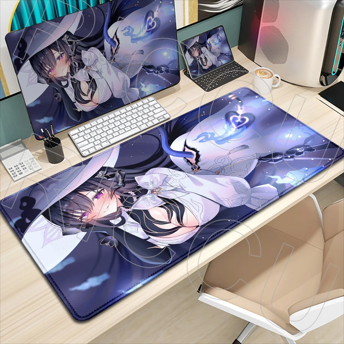 HD-Druck XXL Honkai Star Rail The Dahlia Mauspad für Computer und Laptop, rutschfest, großes Game-LockEdge-Tastatur-Tischset, Anime-Teppich