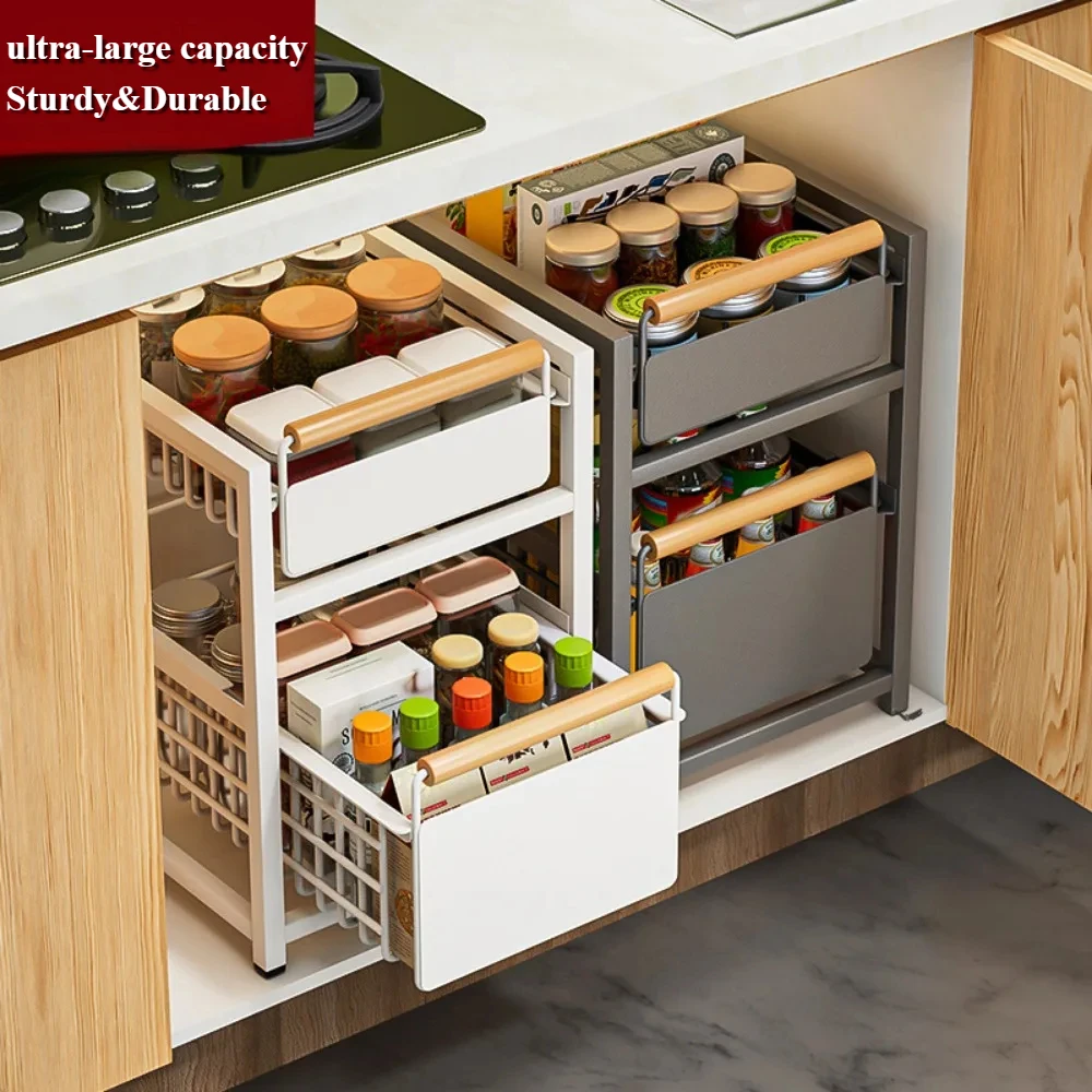 Sink Organizer Racks Pull Out Pot Storage Racks Kitchen Under Sinks Drawer Cabinet Household Under Sink Countertop Slide Shelves