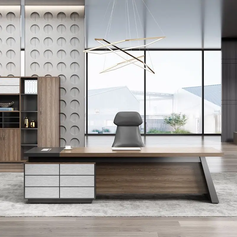 ❀zz Office Furniture Luxury CEO Manager Office Table L Shaped Modern Working Office F Desk Furniture^
