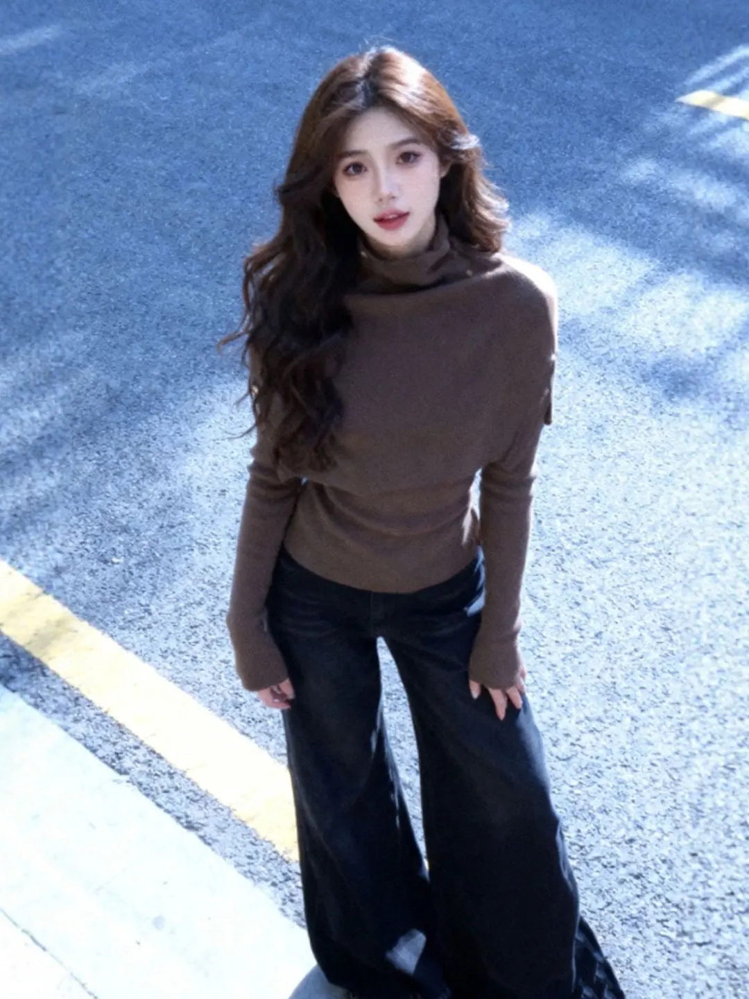 

Retro Gentle High-Ne Asymmetrical Knitwear Faionable Top Spring 2026 Ladies' Regular Fit Soft Medium Gauge Knittedwear