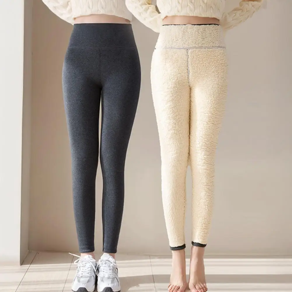 Winter Leggings High Waist Slim Butt Lifting Thickened Velvet Leggings Solid Color Warm Slimming Leggings Autumn Winter Tights