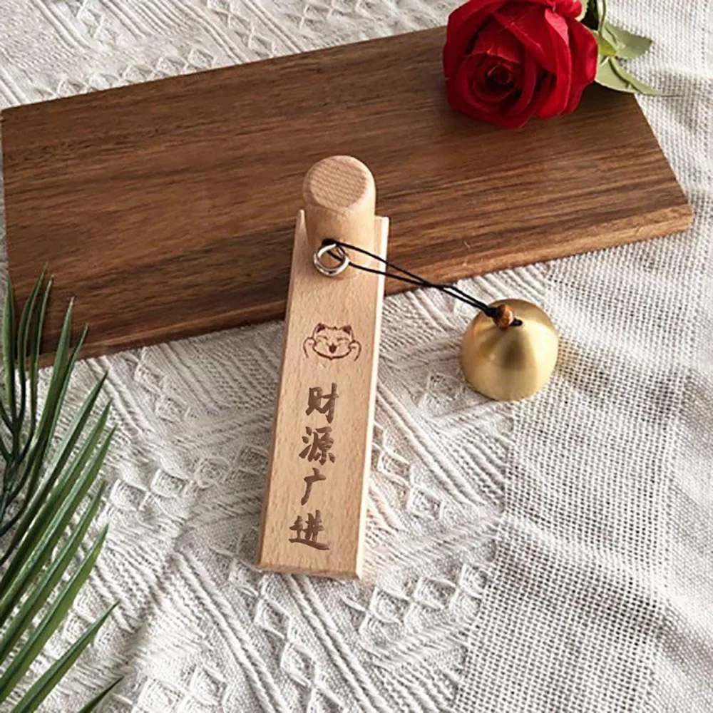Wooden Door Bell Door Opening Hanging Decorative Shopkeepers Bell Japanese Style Delightful Sound Wind Chime for Business Garden