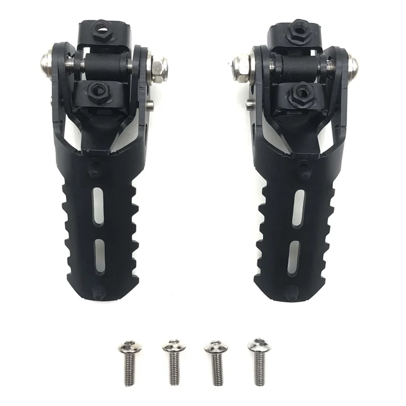 Motorcycle Front Driver Highway Footrest Folding Footpeg Clamps 22-25Mm for Honda CRF1000L Africa Twin for BMW(Black)