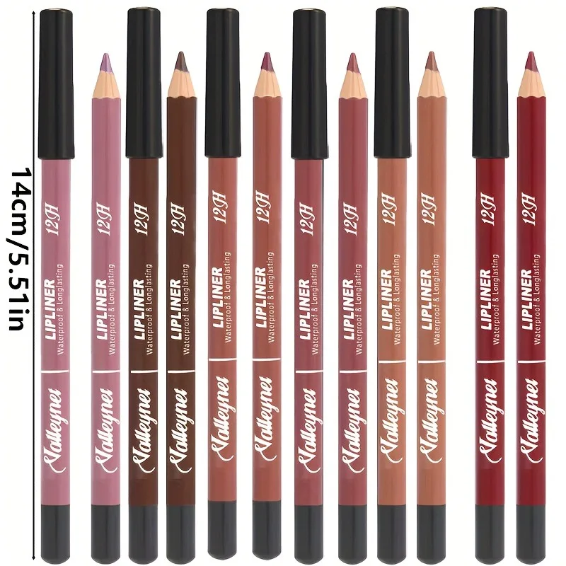 6 Color Velvet Matte Lip Liner Set - Long-Lasting Versatile Shades Longlasting Lip Makeup Berry, Brown, Pink Lip Pencil