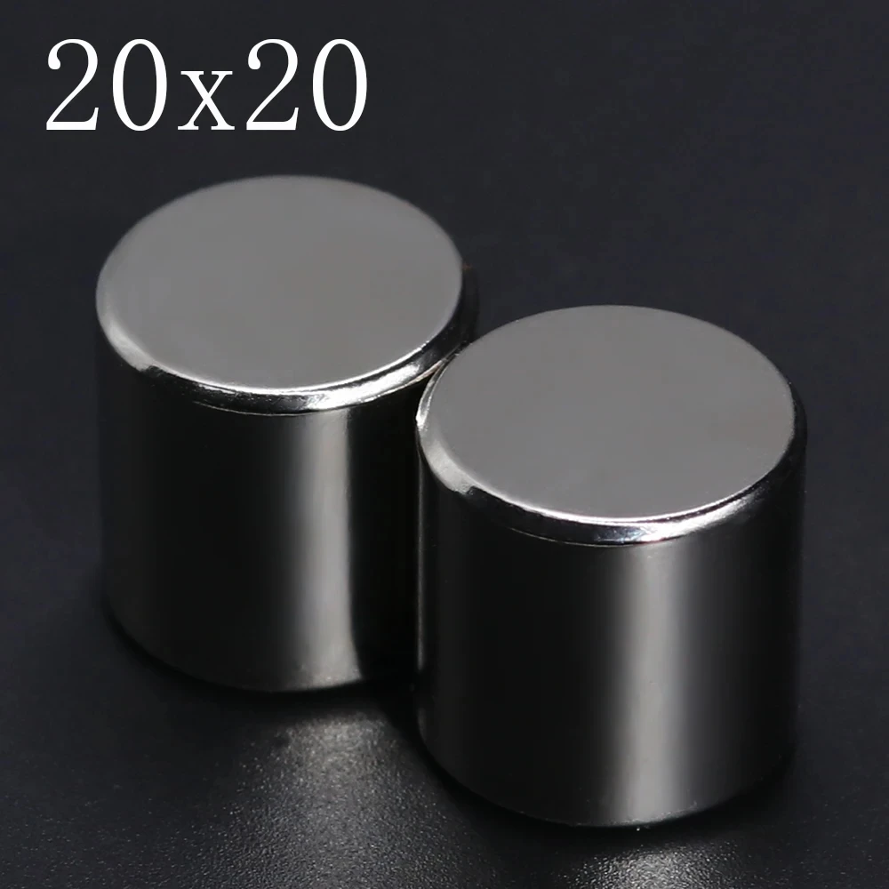 1/2/5 Pcs 20x20 Neodymium Magnet 20mm x 20mm N35 NdFeB Round Super Powerful Strong Permanent Magnetic imanes Disc 20x20