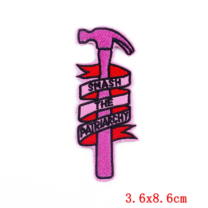 Girl Power/Positive Letter Embroidered Patches DIY Personalized Slogans Iron On Patches For Clothing Jackets Backpack