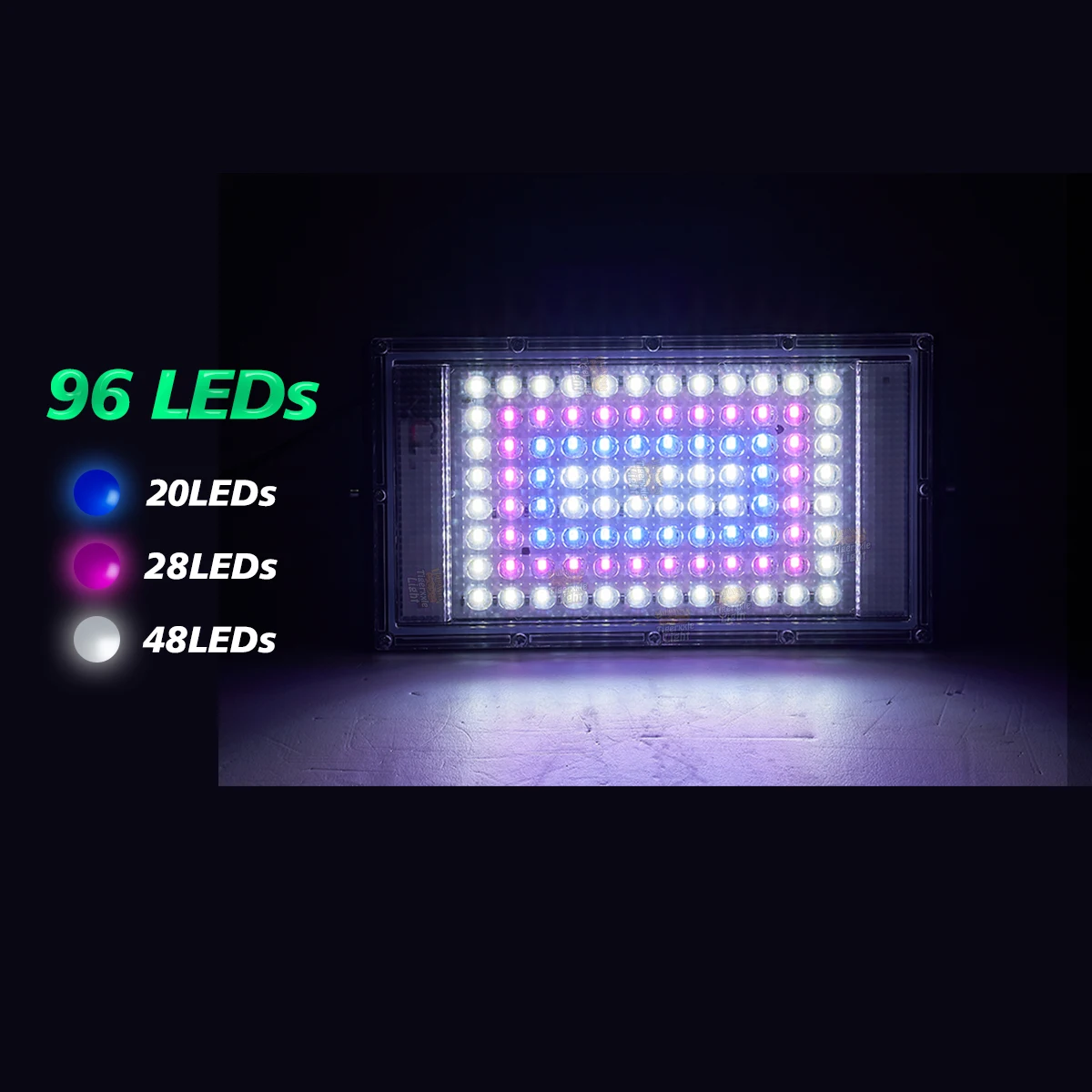 96 LED Pianta Coltiva La Luce Phyto Lampade Led Spettro Completo Proiettore in Coltivazione per Crescita Idroponica in Serra Alimentato tramite USB