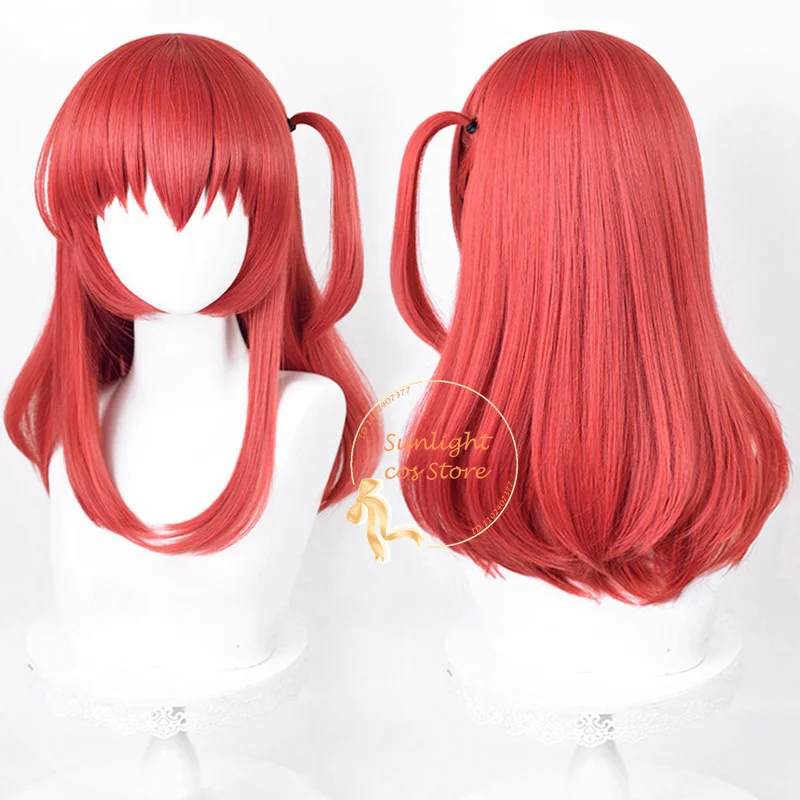 Anime Kita Ikuyo Cosplay Wig 50cm Long Red Women Wigs Heat Heat Resistant Synthetic Hair Cosplay Anime Wig + Wig Cap