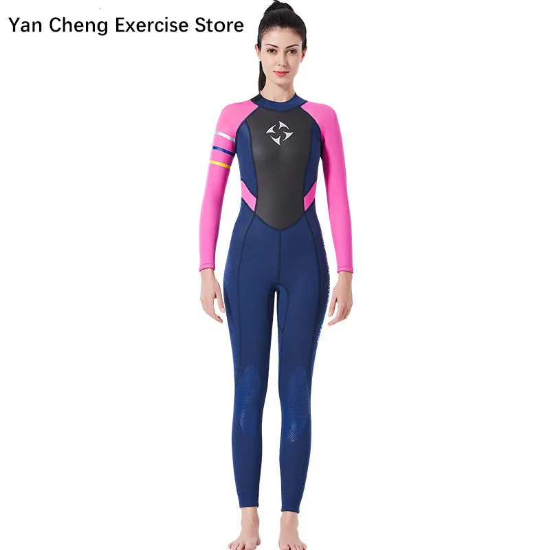 

One-piece Women's Swimsuit 3mm Long Sleeve Divingsuit Keep Warm Kayak Waders Surfing Snorkeling Professional Modest Swimwear