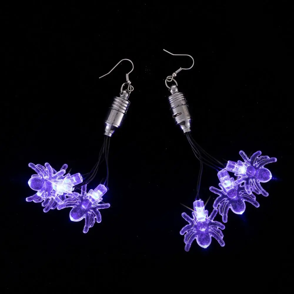 Jewelry Electric Luminous Halloween Pendant Black Cat Ghost Pumpkin Dangle Ear Clips Jewelry Shiny Glowing Dangle Earrings Party