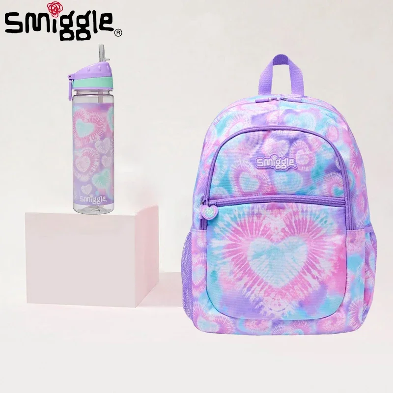 Genuine Australian Smiggle Cute Pink Purple Radiance Love School Bag Medium Children's Backpack Water Cup Student Gift