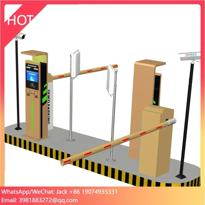 SEWO RFID Parking System Automatic Vehicle Access Control Gate Boom Barrier Gates For Parking Carport Lots