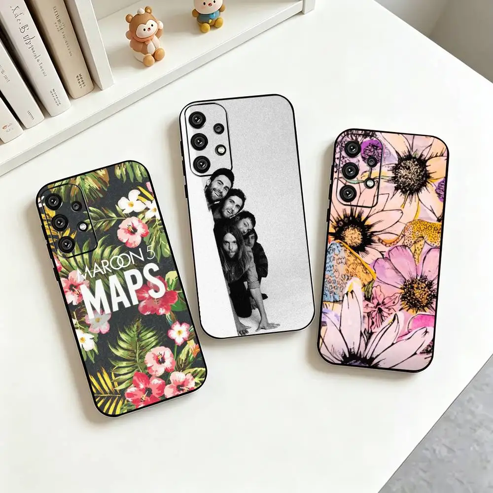 M-Maroon 5 Band Logo  Phone Case Black Silicone Soft For Samsung S25,S24,S21,S22,S23,S30,Ultra,S20,Plus,Fe,Lite