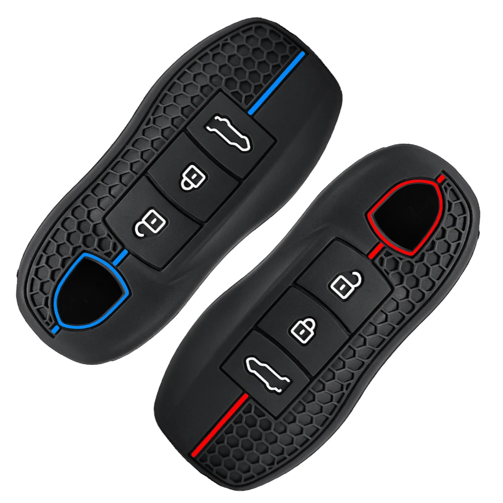 For Porsche Macan Boxster Cayman Panamera 718 911 986 987 981 971 Taycan Cayenne Silicone Car Key Case Keyless Cover Key Shell
