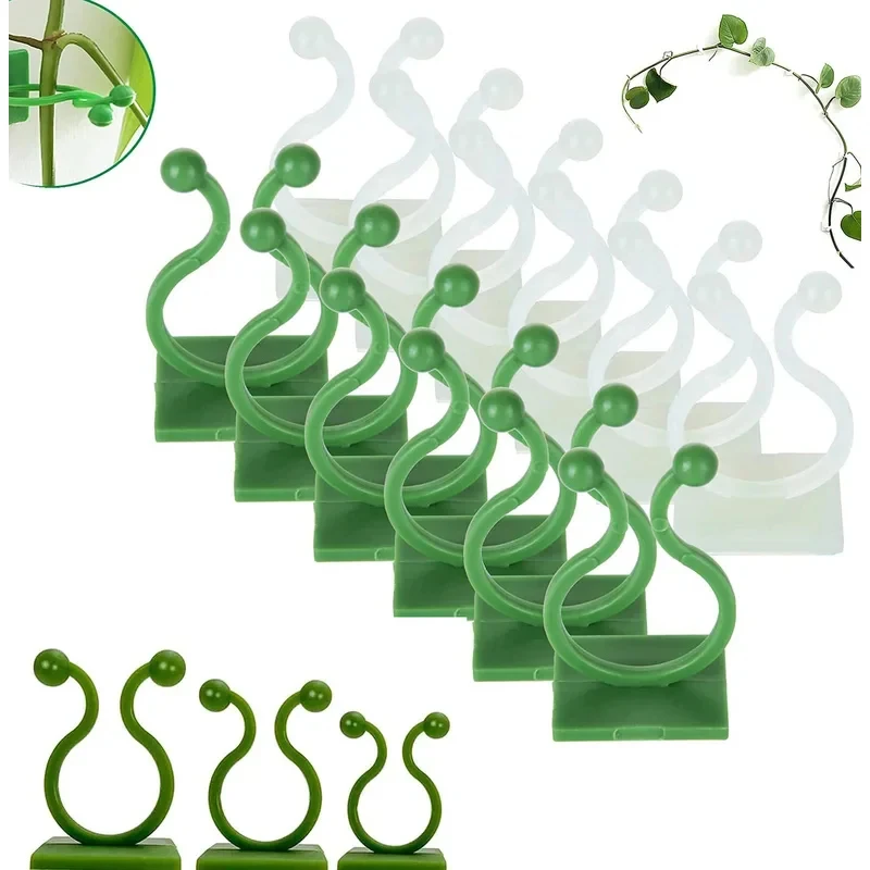 20-80Pcs Wall Rattan Clamp Plant Climbing Wall Clips Self-Adhesive Plant Fixator Vine Buckle Hook Rattan Fixed Clip Bracket