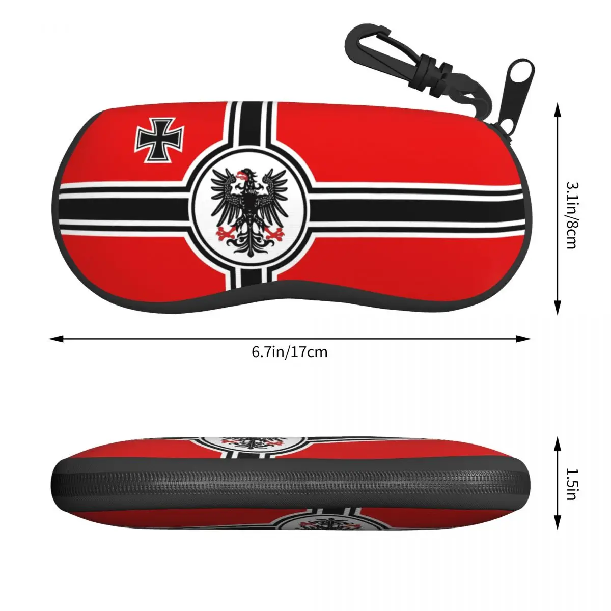 Custom German DK Empire Of Flag Shell custodia per occhiali Unisex Cool Germany Proud custodia per occhiali da vista scatola protettiva per occhiali