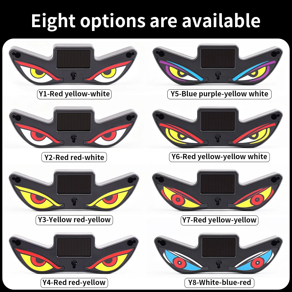 Cool DEMON EYE Ambient Light Solar Powered Breathing Neon Light Car Decoration Rear Windshield Atmosphere Lights Car Accessories