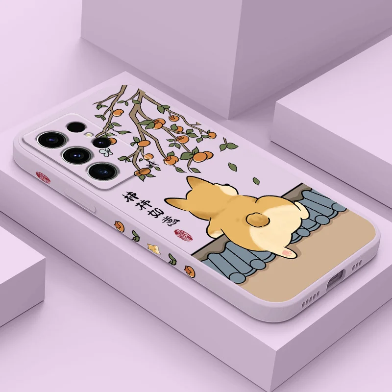 

Cute Lively Cat Phone Case For Samsung Galaxy S25 S24 S23 S22 S21 S20 S10 S10E Ultra Plus FE Note 20 Ultra Plus Cover