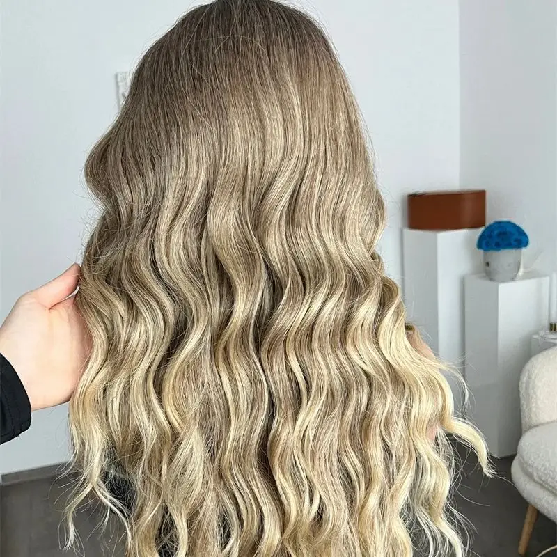 أومبير شقراء مع خطوط بنية الاصطناعية الدانتيل شعر مستعار أمامي أعلى السويسري HD الدانتيل الشفاف المصنع الأصلي الباروكات رخيصة غلويليس الباروكات #3