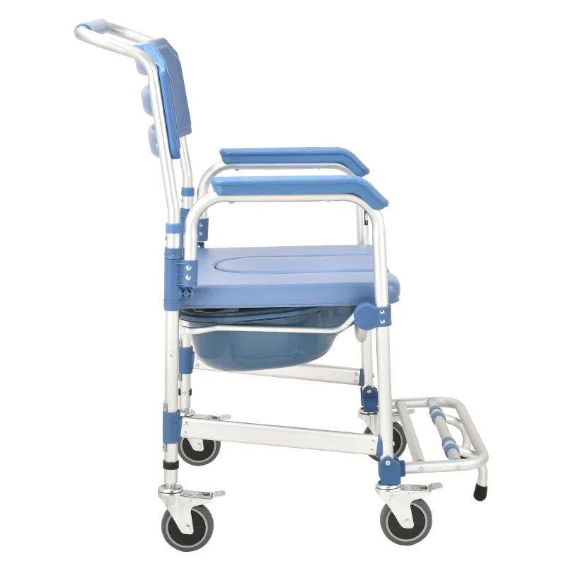 aluminium disable elderly folding toilet sale adjustable transfer portable  floating old disabled shower wheel commode chair