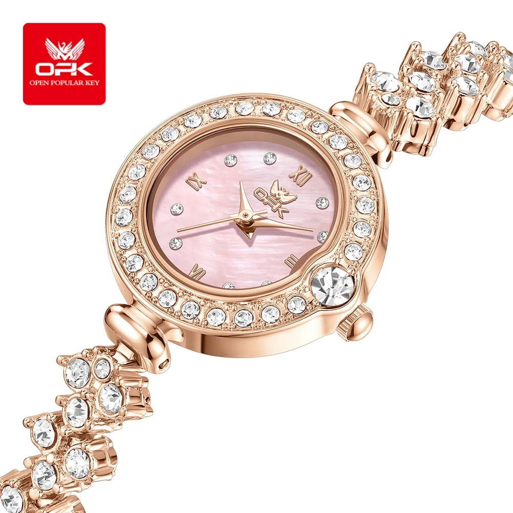 

OPK 6054 женские часы с бриллиантами, оригинальные кварцевые наручные часы для женщин, модные элегантные водонепроницаемые женские часы, подарки для девочек
