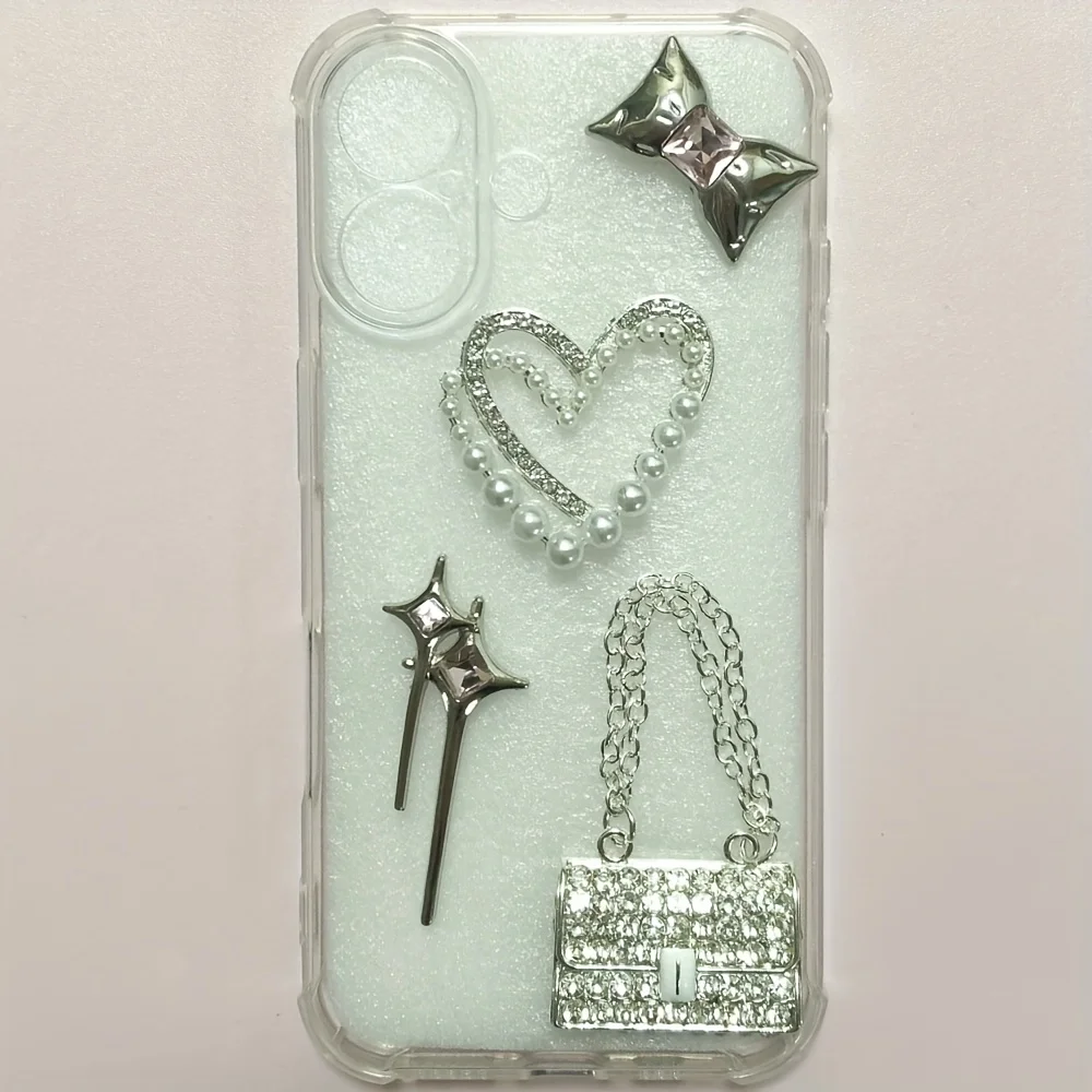 1 Set Galvaniseren Kleur Beer Liefde Boog Kers Vlinder Bloem Parel Ornament 3D Diy Junk Telefoon Case Spiegel Headset Decoratie