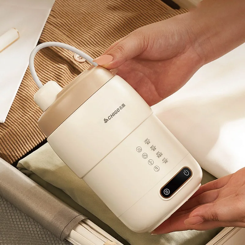 Hervidor de agua eléctrico portátil para viaje, termo automático de 220 ml con control de temperatura, taza de estofado para la salud de la Oficina y el hogar, 500 V