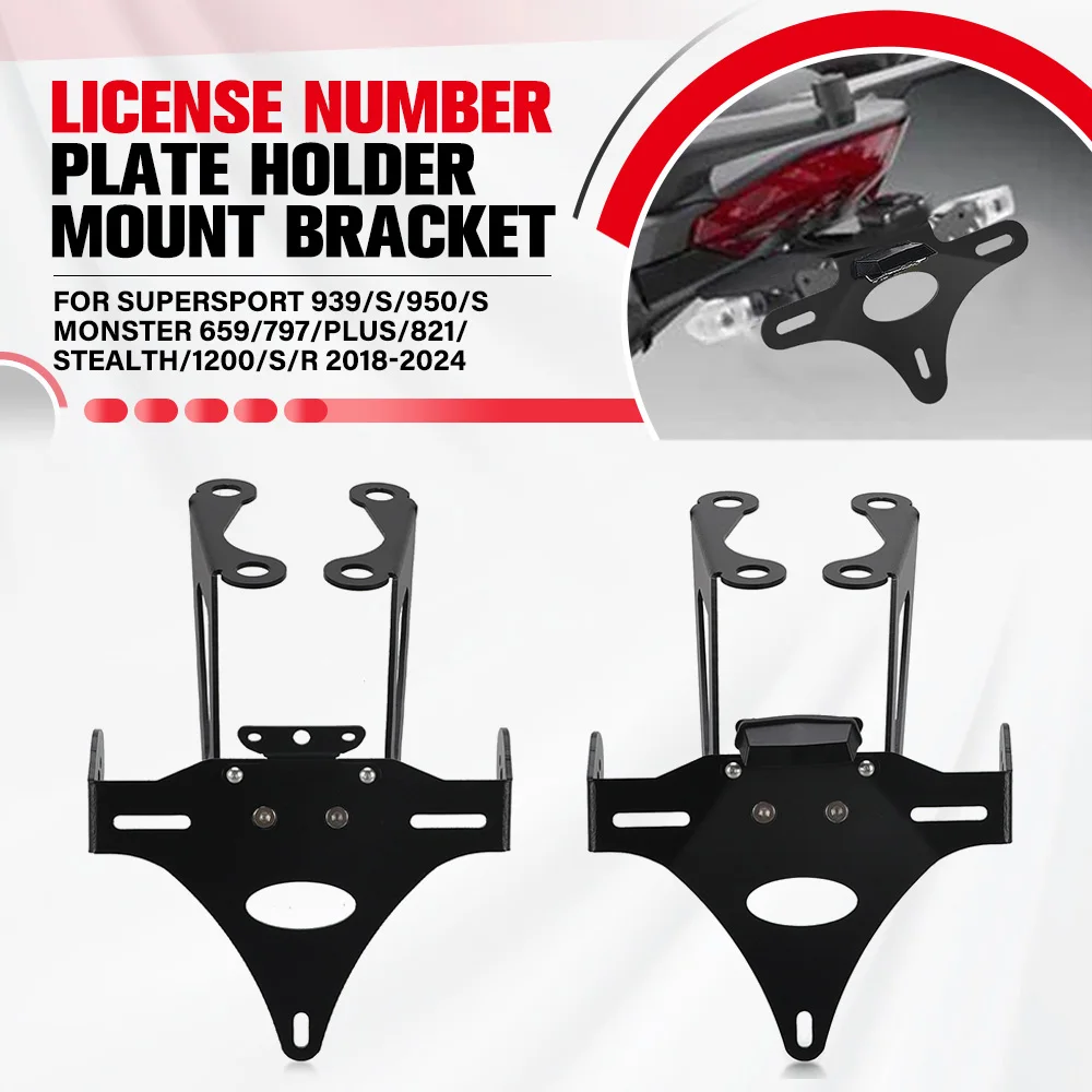 

For Ducati Supersport 939/S/950/S Monster 659/797/Plus/821/Stealth/1200/S/R 2018-2024 Motorcycle License Plate Holder Bracket