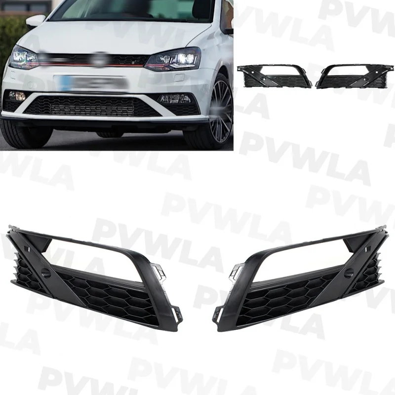 Pair Left+Right Side Fog Light Lamp Grille Cover For VW Polo GTI 2014 6RG853665G 6RG853666G Car Accessories