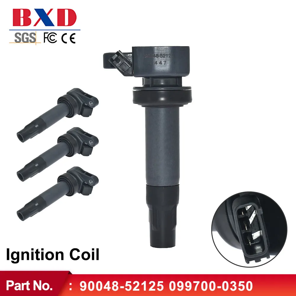 High Quality Set of（ 1-4） Ignition Coils 90048-52125 099700-0350 For Daihatsu Sirion Cuore Move