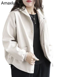 Max LuLu 2023 Autunno Moda Pu Cappotti Donna Classico Con Cappuccio Allentato Vintage Ecopelle Giubbotti Donna Casual Punk Biker Tuta Sportiva