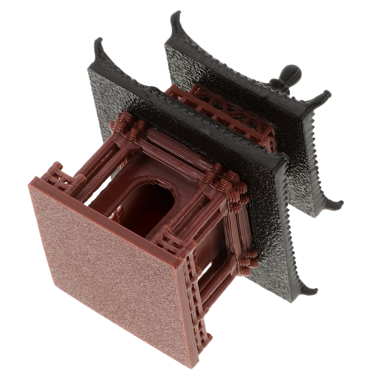 Micro Landscape Pavilion Feng Shui Miniature Pagoda Frogs Statue Zen Garden Rockery