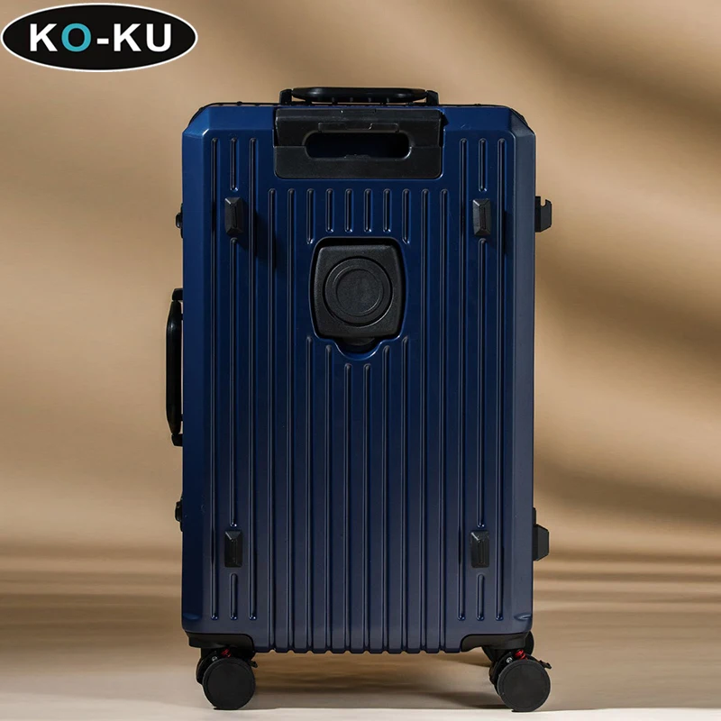 KO-KU 30 \'\'Grote Capaciteit Aluminium Frame Bagage Multifunctionele Trolley Case Oplaadbare Bekerhouder Universele Wielkoffer