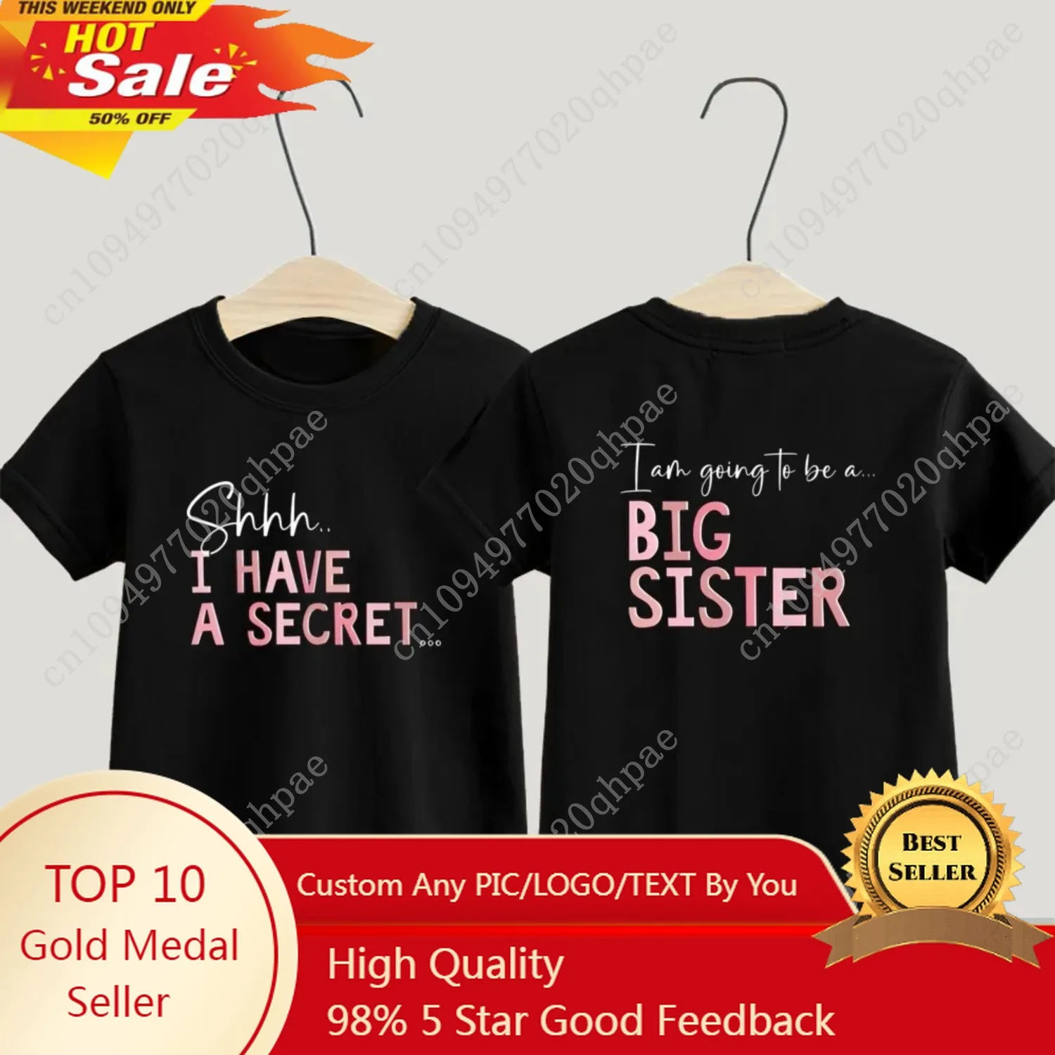 

Big Sister T-Shirt I Have A Secret Promoted To Big Sister Pregnancy Announcement Gift Going To Be A Big Sister Kids Tee