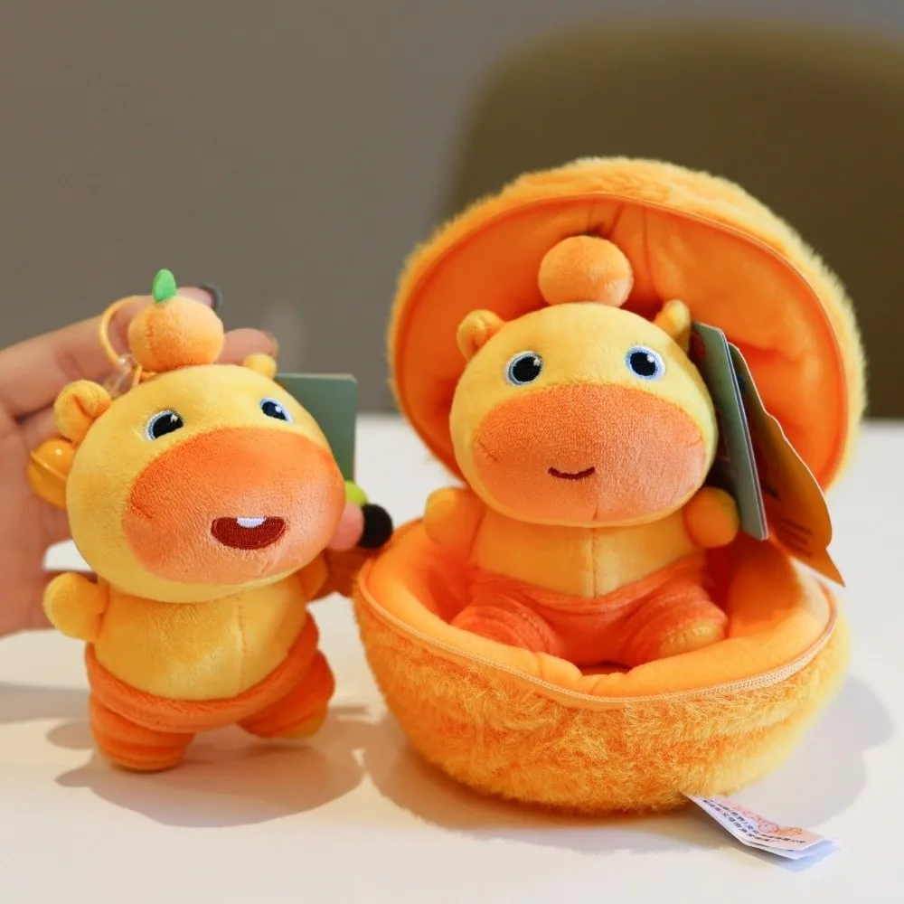 Funny Cartoon Capybara Capybara Lulu Soft Fluffy Pendant Keychain Dress Up Bag Pendant Charms Gift