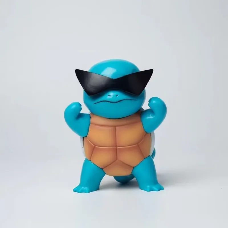 2 Style 9cm Pokemon Figure Squirtle Wear Sun Glasses Figure Pvc Model Colletible Pokemon Go Action Figure Kids Birthday Gift