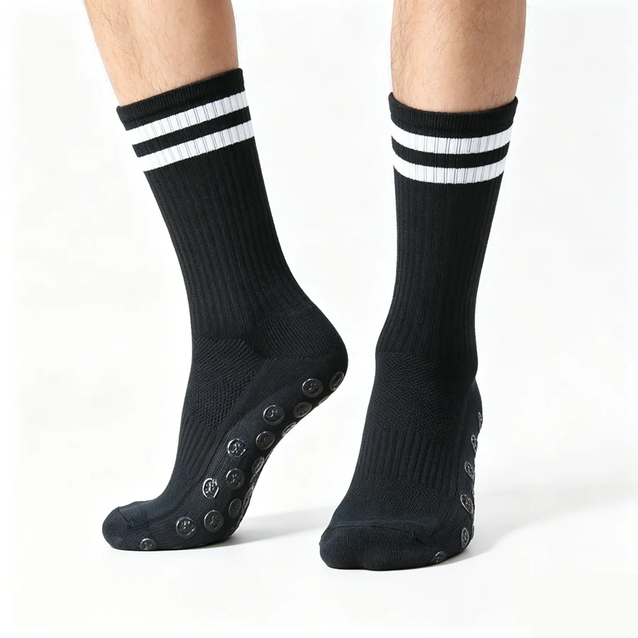 3/6/9pairs men women anti slip grip towel bottom professional breathable shockproof baseball rugby athletic exercise socks