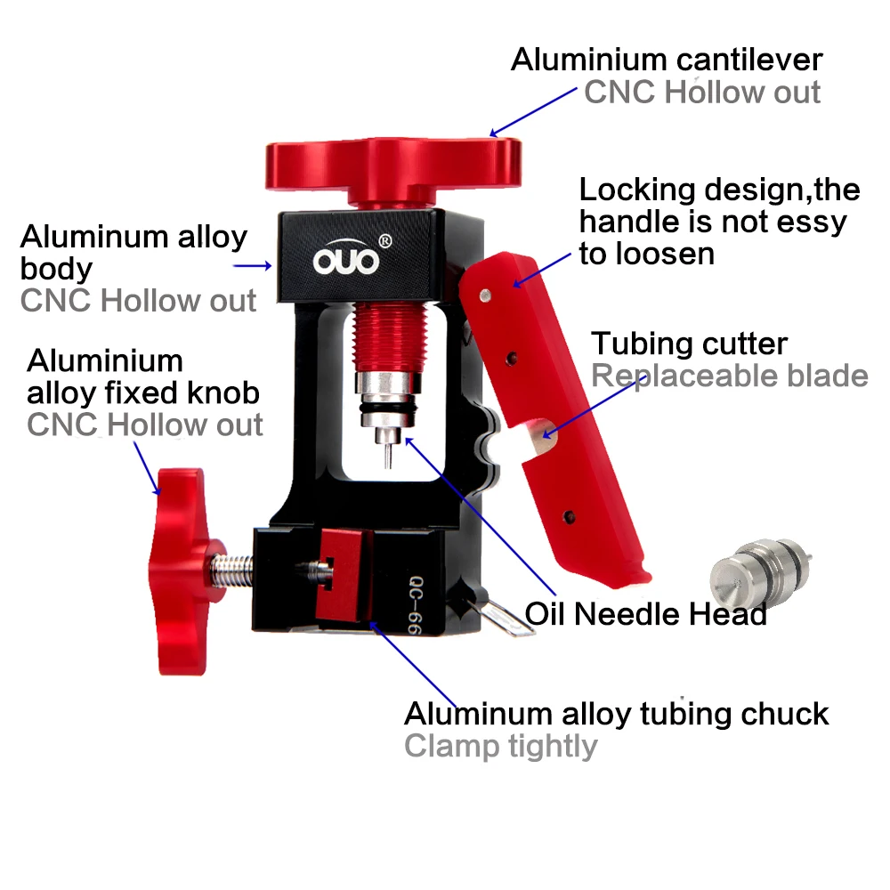 OUO الدراجة الصحن الهيدروليكي الفرامل النفط إبرة أداة CNC الألومنيوم دراجة النفط حقنة الإدراج أداة الدراجات أدوات متعددة الوظائف