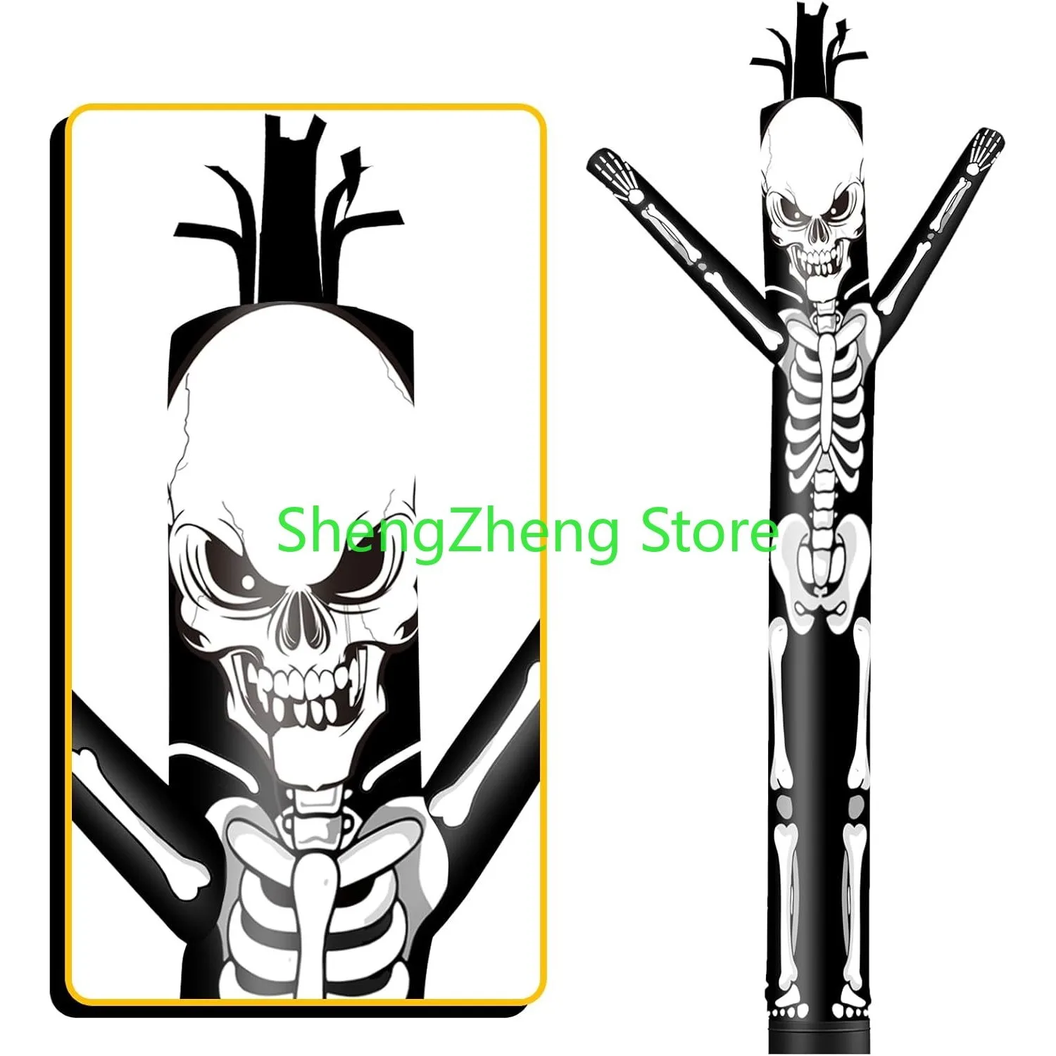 

1Pcs 20FT Tall Halloween Skeleton Inflatable Tube Man Wacky Wavy Dancing Guy for Outdoor Decoration (Blower Not Included)