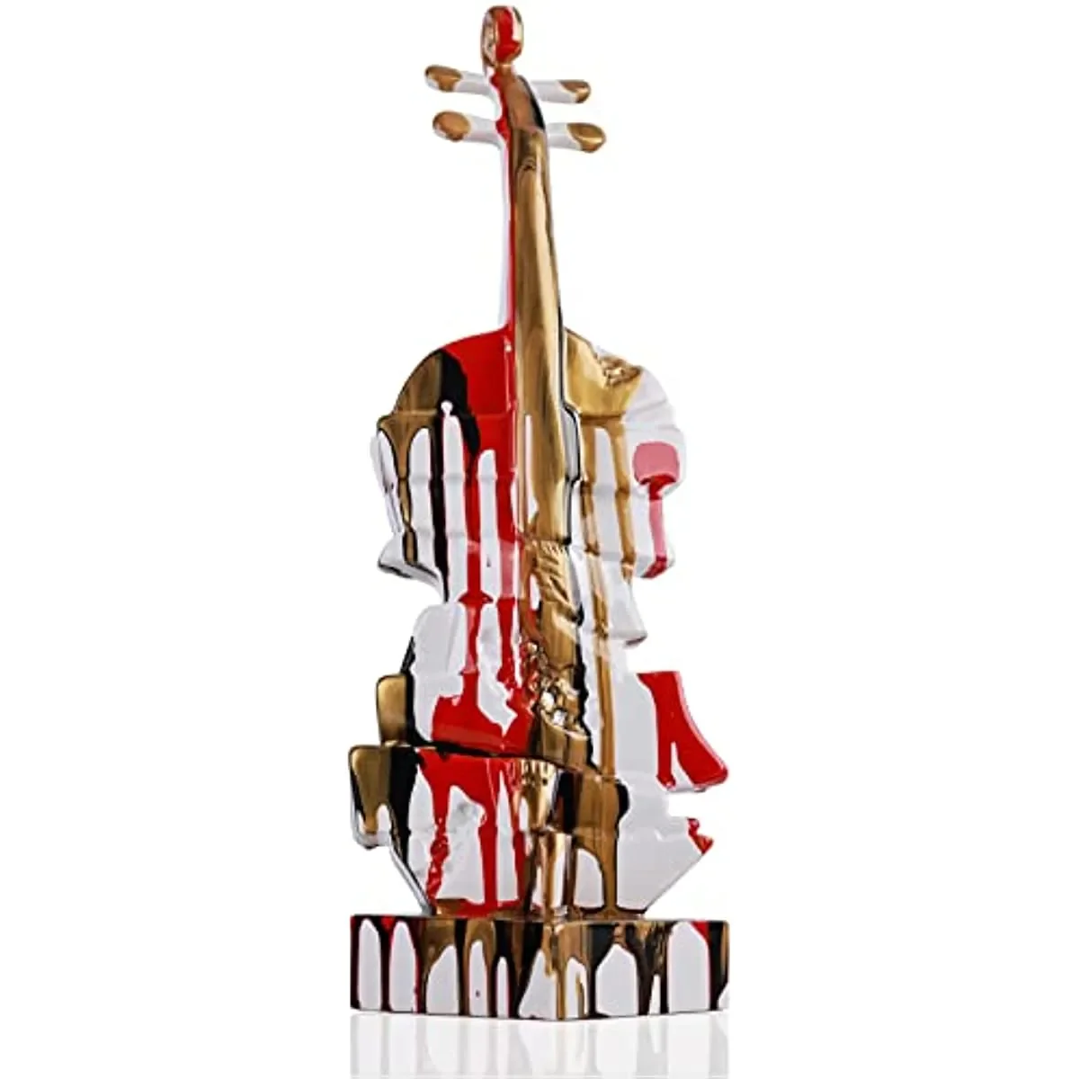 Home Decor Full Color Violin Sculpture Music Decor Resin Graffiti Violin Figurine Musician Figurine Collect Decorative Gift