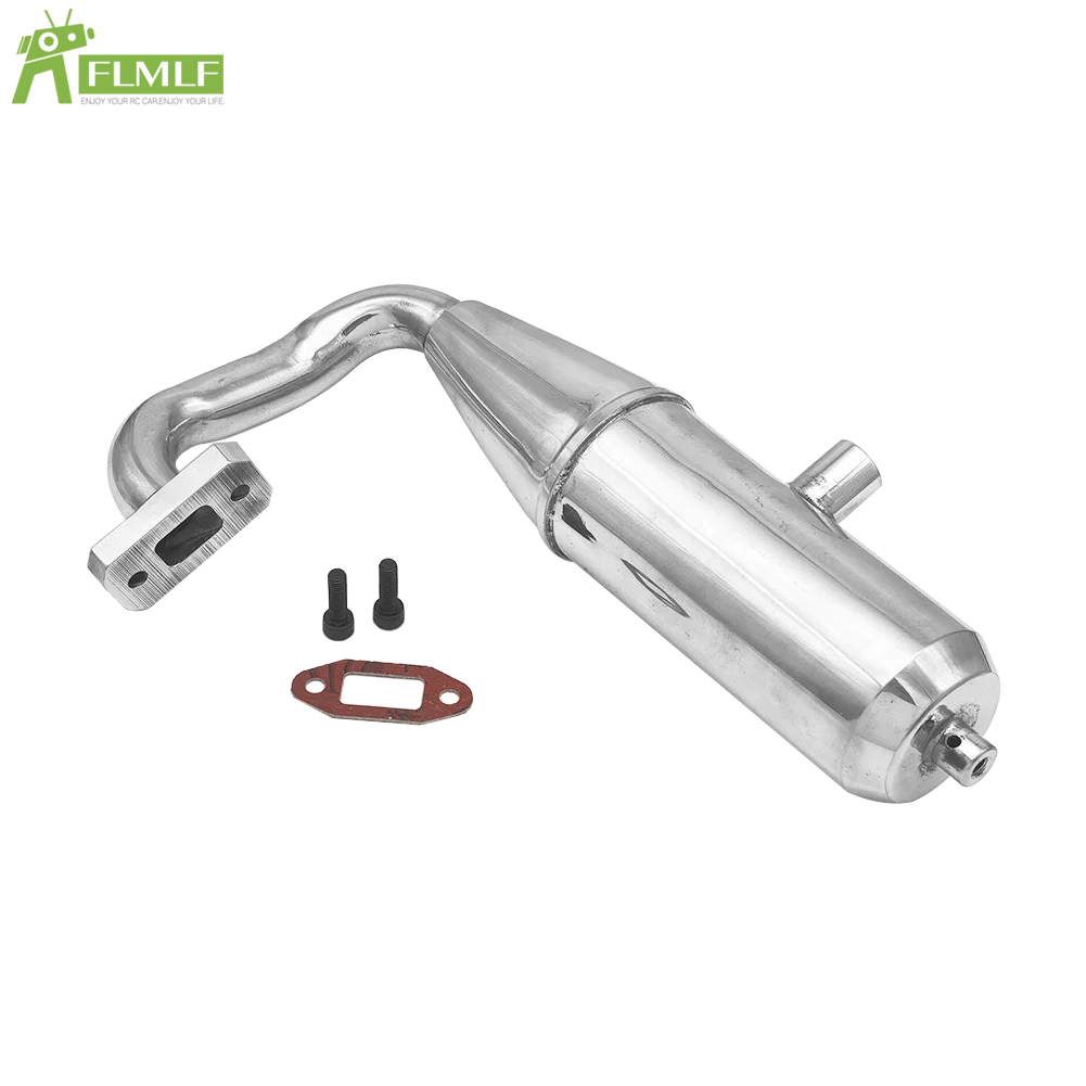 Tubo de escape de motor de liga de alumínio, adequado para 1/5 hpi fg monster hummer caminhão rofun rovan big monster rc carro brinquedos peças de jogos