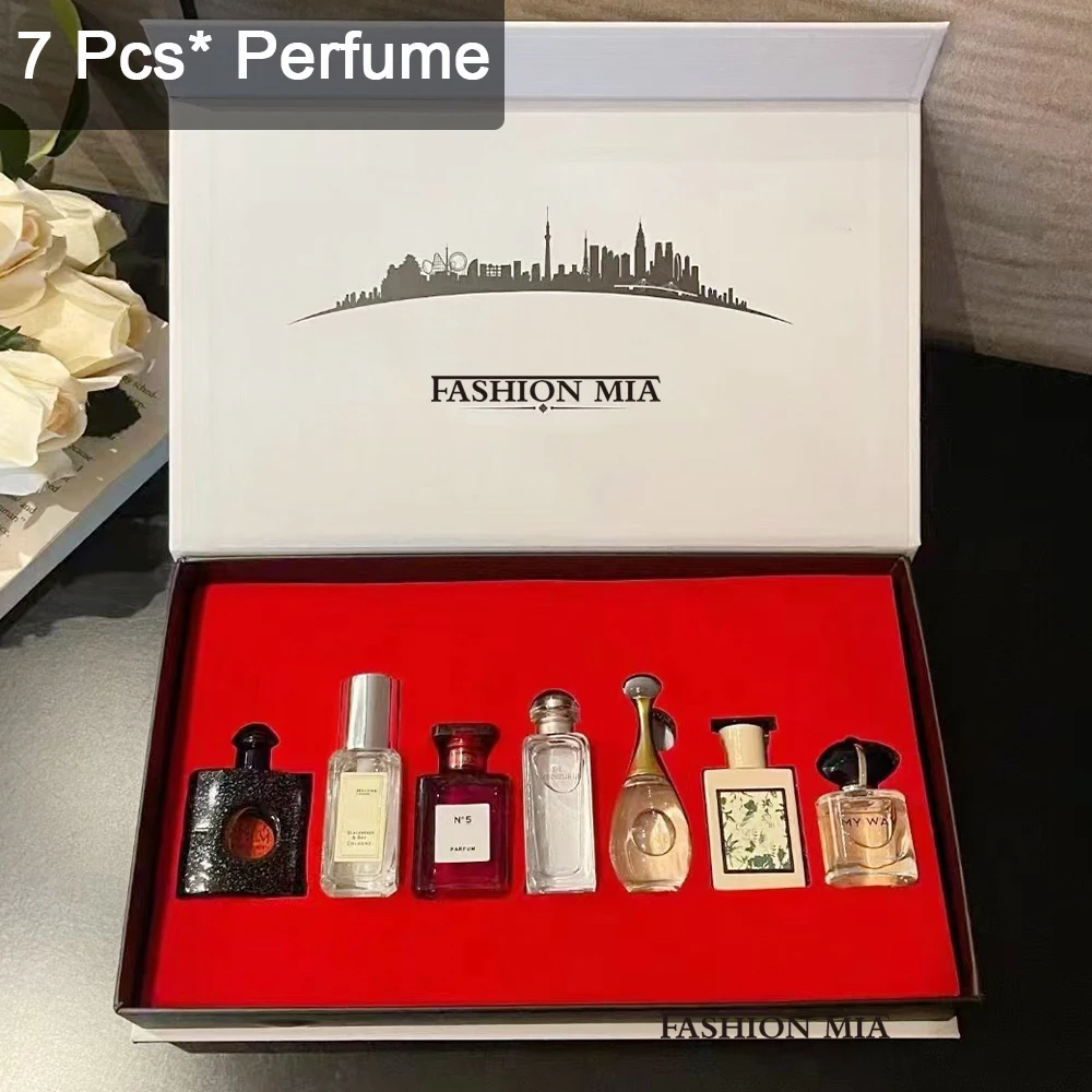 

7 Pcs Gift Box Unisex Eau de Perfume Kit Long Lasting Natural Floral Citrus Fragrance Women Pheromones Portable Perfume Gifts