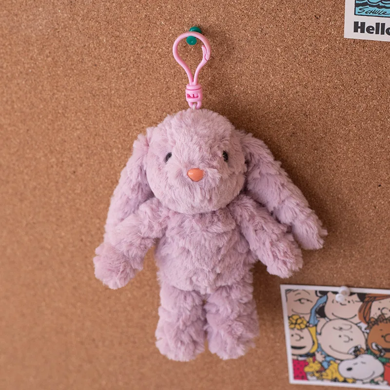 Plush Animal Keychain Soft Lop Ear Rabbit Puppy Dog Pendant Backpack Bag Charm Ornament Lovely Kids view 5